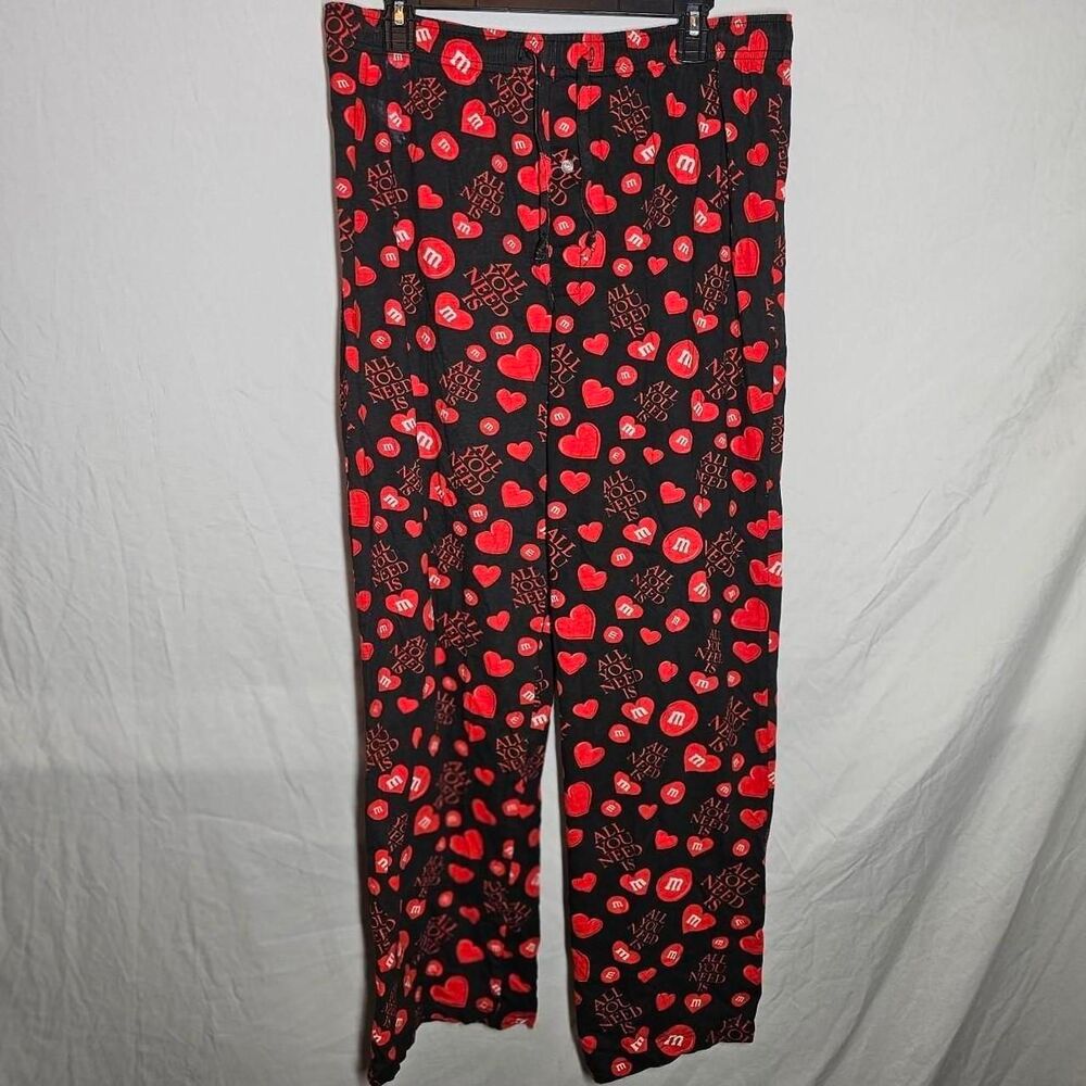 all you need is m&m's red black loungewear cozy mens pajama pants